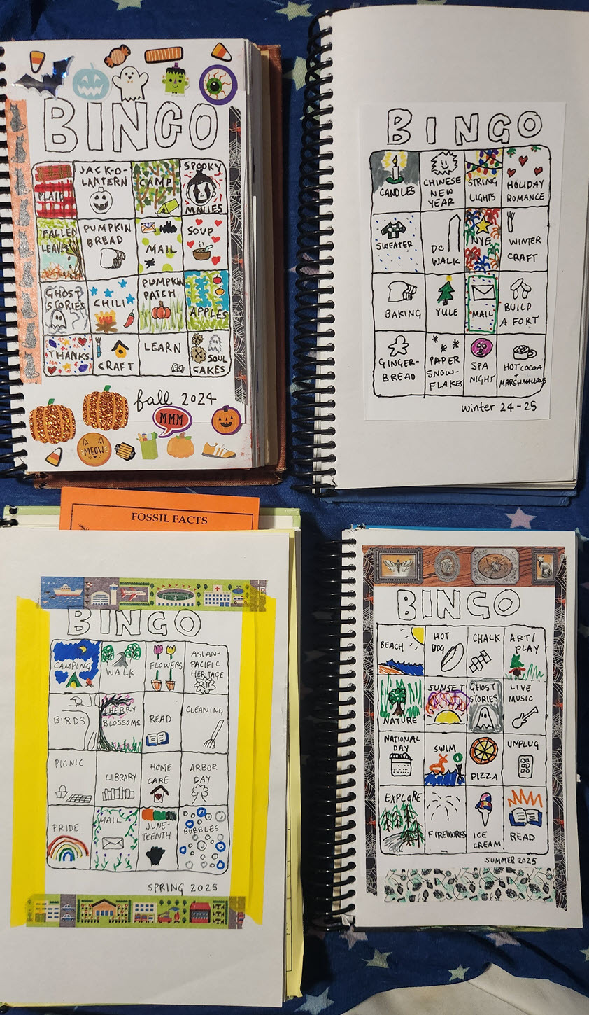 Four seasonal BINGO cards