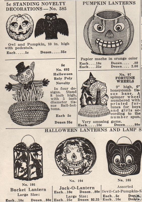 Vintage newspaper ad for Halloween party favors