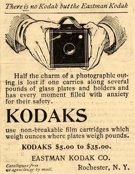 Vintage newspaper ad for Kodak cameras
