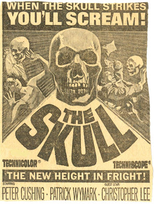 Vintage newspaper ad for the movie The Skull