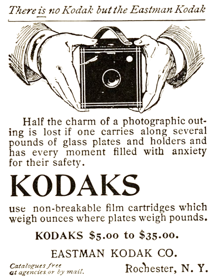 Vintage newspaper ad for Kodak cameras