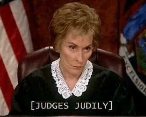 Judge Judy with the text Judges Judily