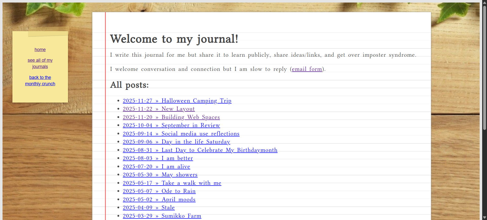 screencap of the current website